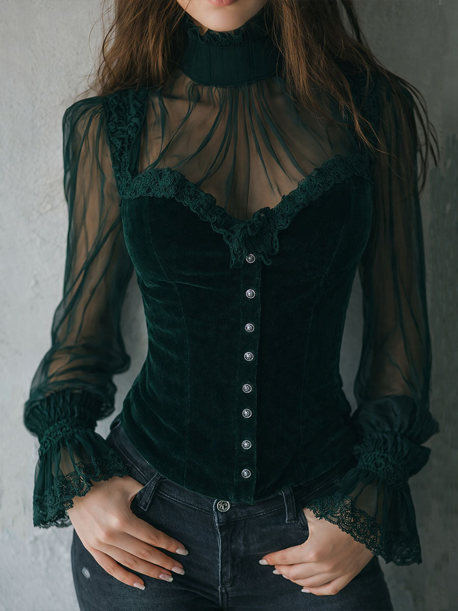Victoria · Blouse style corset avec dentelle