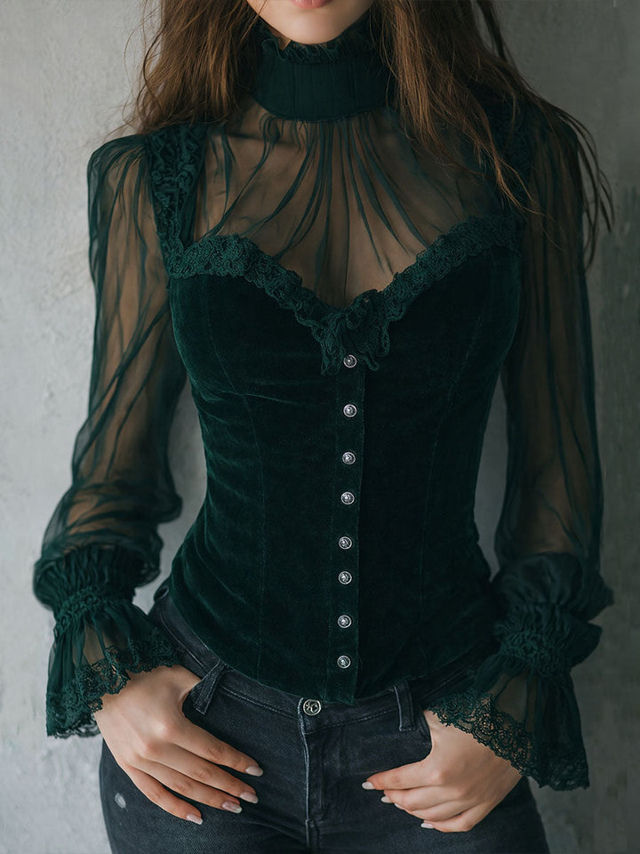 Victoria · Blouse style corset avec dentelle