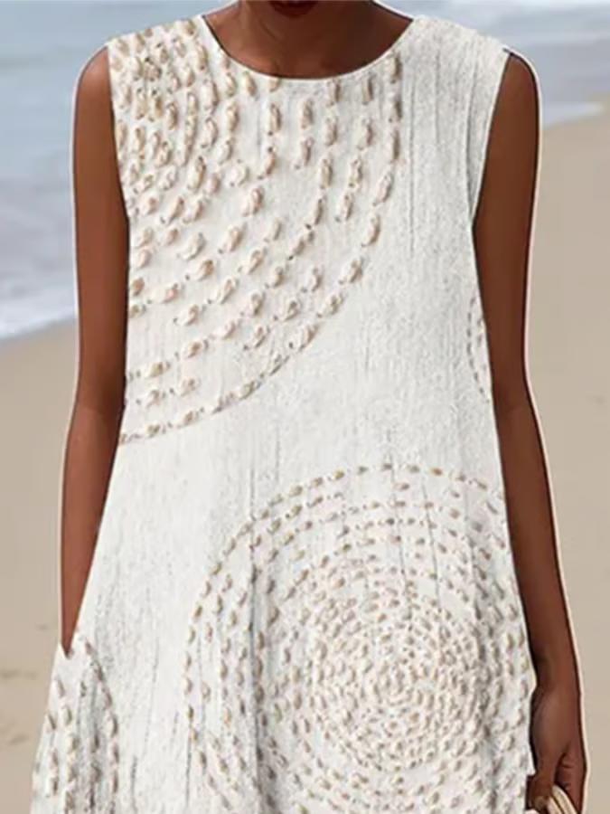Robe sans manches à imprimé géométrique bohème