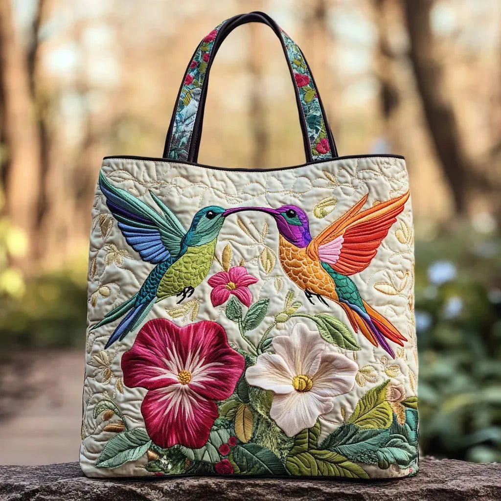 Artisan Sac Tote - Colibri and White Flowers