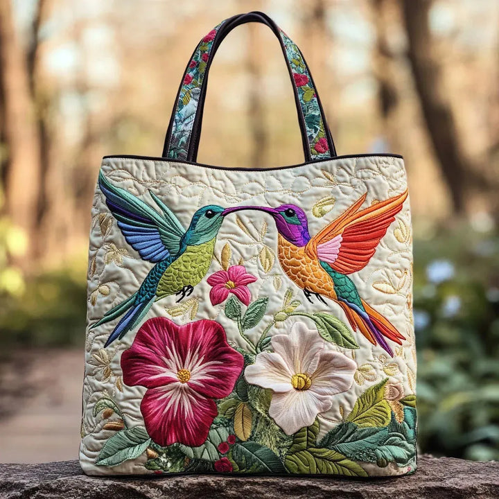 Artisan Sac Tote - Colibri and White Flowers