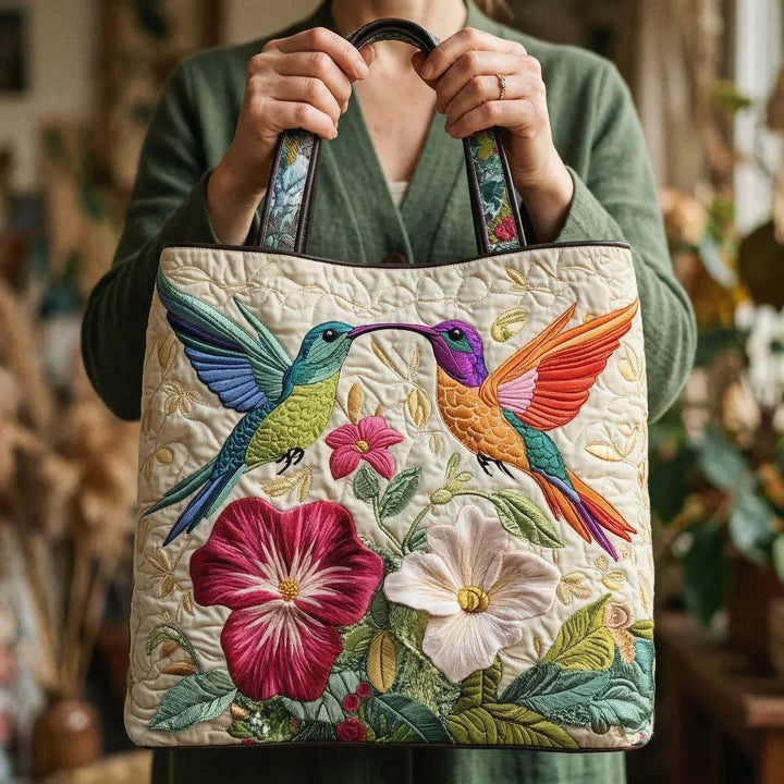 Artisan Sac Tote - Colibri and White Flowers